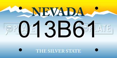013B61 Nevada License Plate