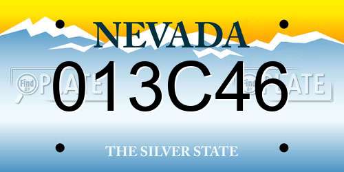 013C46 Nevada License Plate