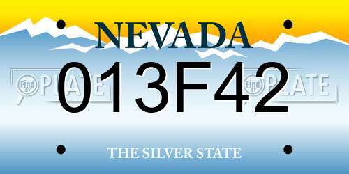 013F42 Nevada License Plate