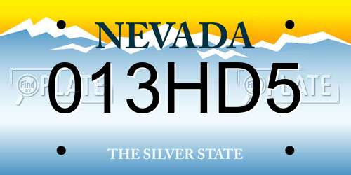013HD5 Nevada License Plate