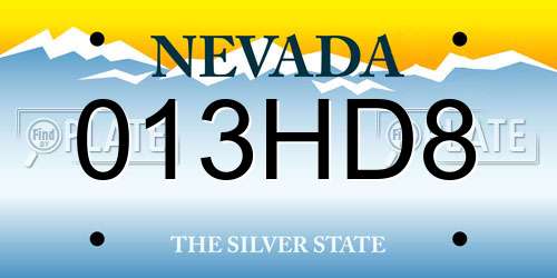013HD8 Nevada License Plate