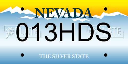 013HDS Nevada License Plate