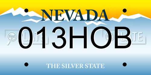 013HOB Nevada License Plate