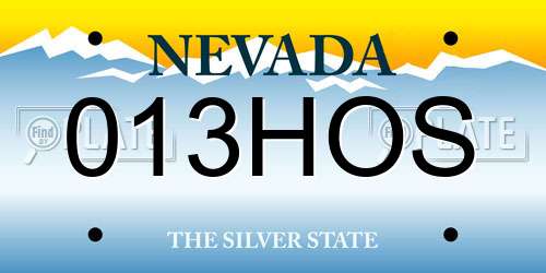 013HOS Nevada License Plate