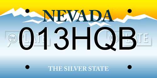 013HQB Nevada License Plate