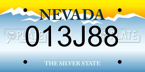013J88 Nevada License Plate