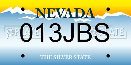 013JBS Nevada License Plate
