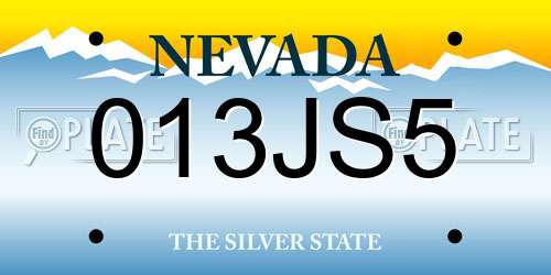 013JS5 Nevada License Plate