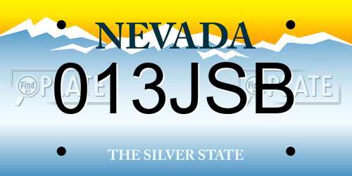 013JSB Nevada License Plate