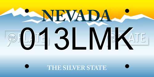 013LMK Nevada License Plate
