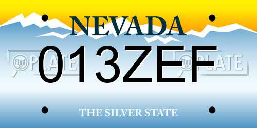 013ZEF Nevada License Plate