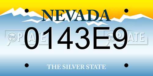 0143E9 Nevada License Plate