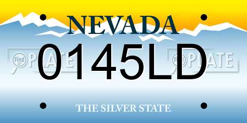 0145LD Nevada License Plate