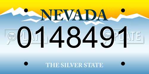 0148491 Nevada License Plate