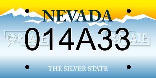 014A33 Nevada License Plate