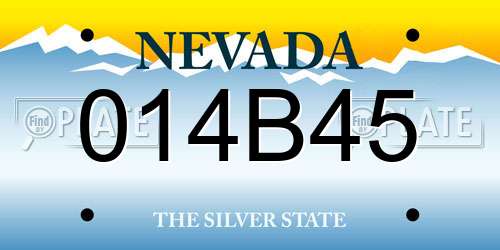 014B45 Nevada License Plate