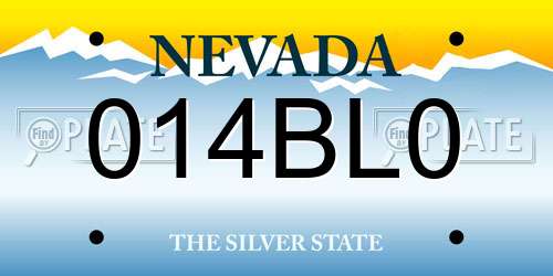 014BL0 Nevada License Plate