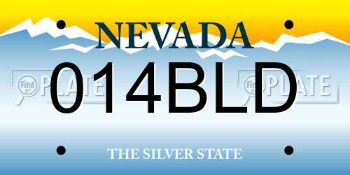 014BLD Nevada License Plate