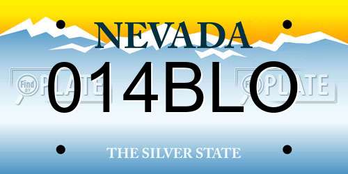 014BLO Nevada License Plate