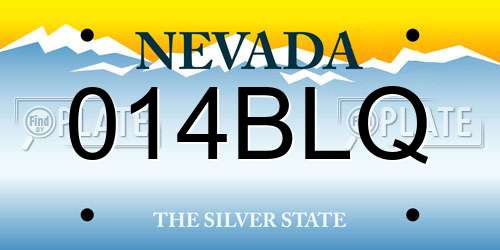 014BLQ Nevada License Plate
