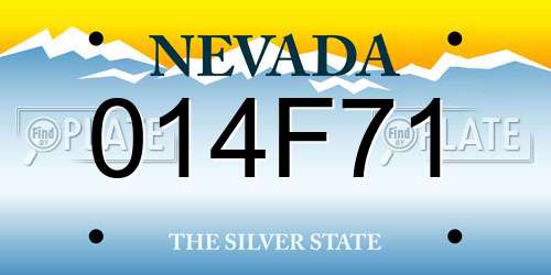014F71 Nevada License Plate