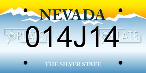 014J14 Nevada License Plate