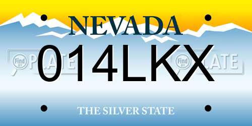 014LKX Nevada License Plate