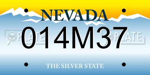 014M37 Nevada License Plate