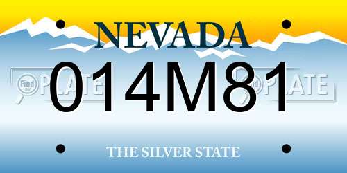 014M81 Nevada License Plate