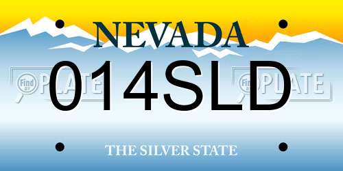 014SLD Nevada License Plate