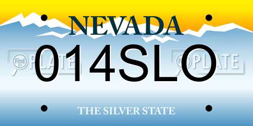 014SLO Nevada License Plate