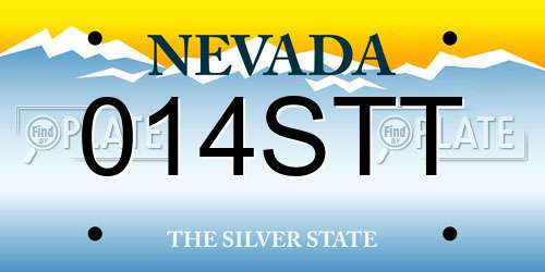 014STT Nevada License Plate