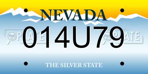 014U79 Nevada License Plate