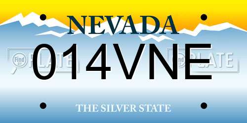 014VNE Nevada License Plate