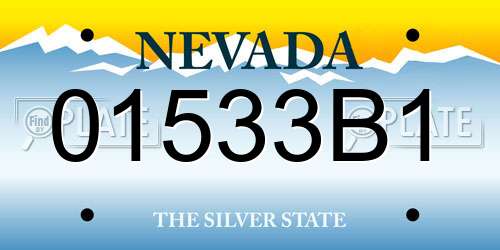 01533B1 Nevada License Plate