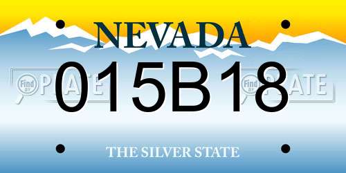 015B18 Nevada License Plate