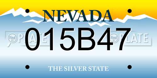015B47 Nevada License Plate