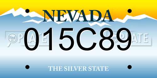 015C89 Nevada License Plate