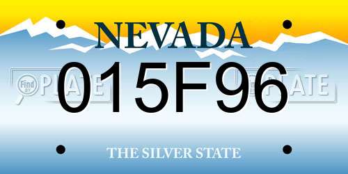015F96 Nevada License Plate