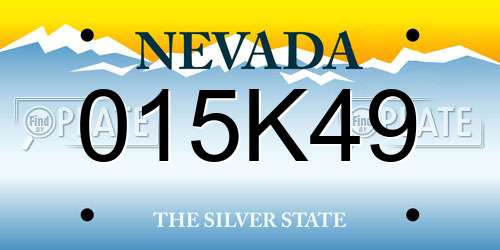 015K49 Nevada License Plate