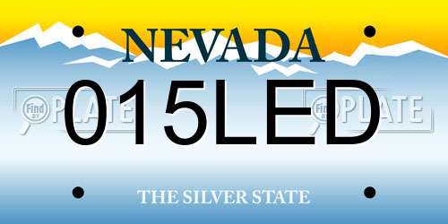 015LED Nevada License Plate