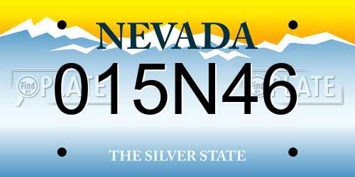 015N46 Nevada License Plate