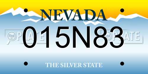015N83 Nevada License Plate