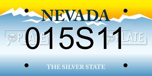015S11 Nevada License Plate
