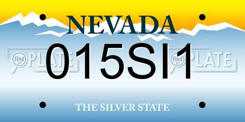 015SI1 Nevada License Plate
