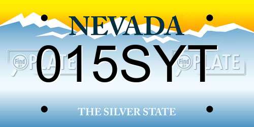 015SYT Nevada License Plate
