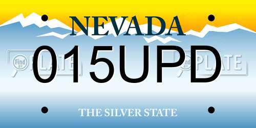 015UPD Nevada License Plate