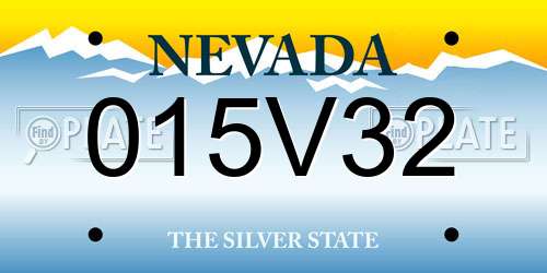 015V32 Nevada License Plate