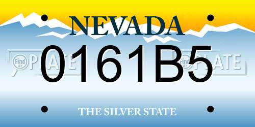 0161B5 Nevada License Plate