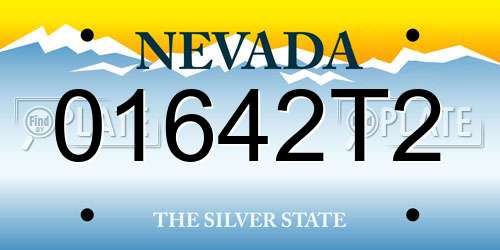 01642T2 Nevada License Plate